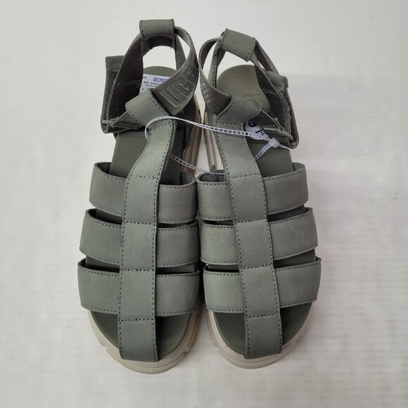 UGG Ashton Strappy Sandal‎ Womens US 9.5 Green Gladiator Platform Leather New - Picture 16 of 16